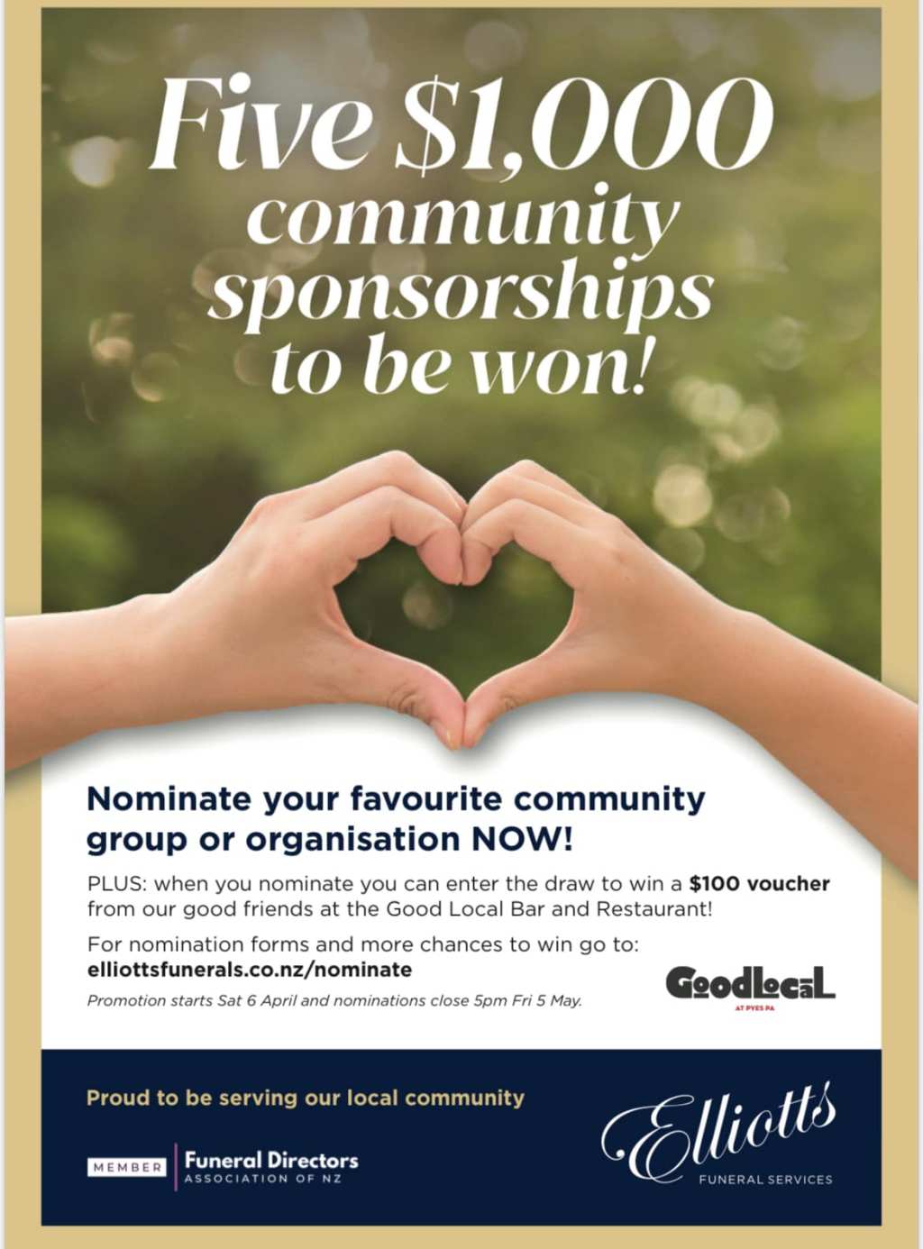 Raise our chances of being&nbsp;awarded$1,000!