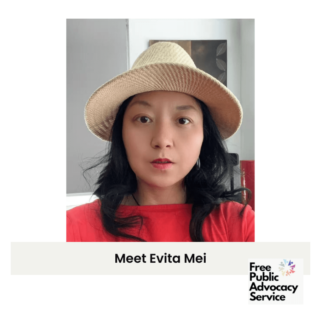 A profile picture of Evita, a volunteer with the Free Public Advocacy Service