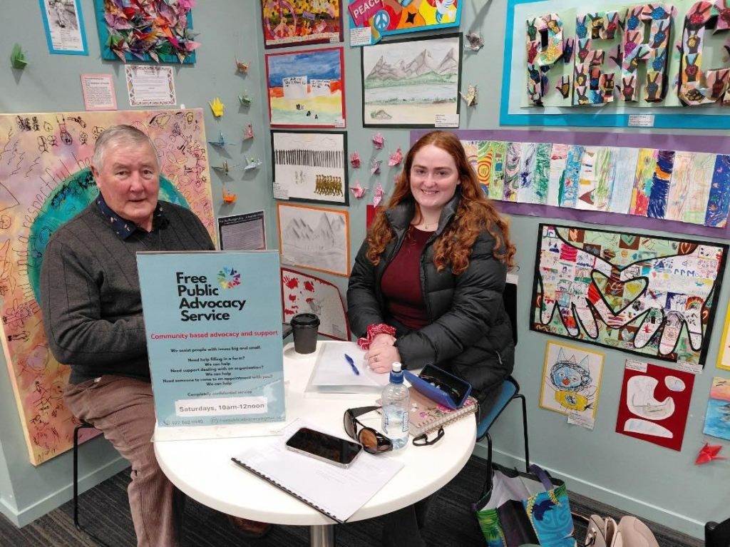 Advocates Paul and Lucie at Te Ao Mārama - Tauranga Library